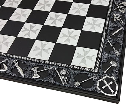 HPL Medieval Times Crusades King Richard Christian Knights Chess Set with 17 Maltese Board