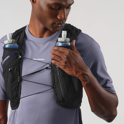 Salomon Unisex Advance Skin 12 | 12 Liter Hydration Trail Running Vest, Black, Medium