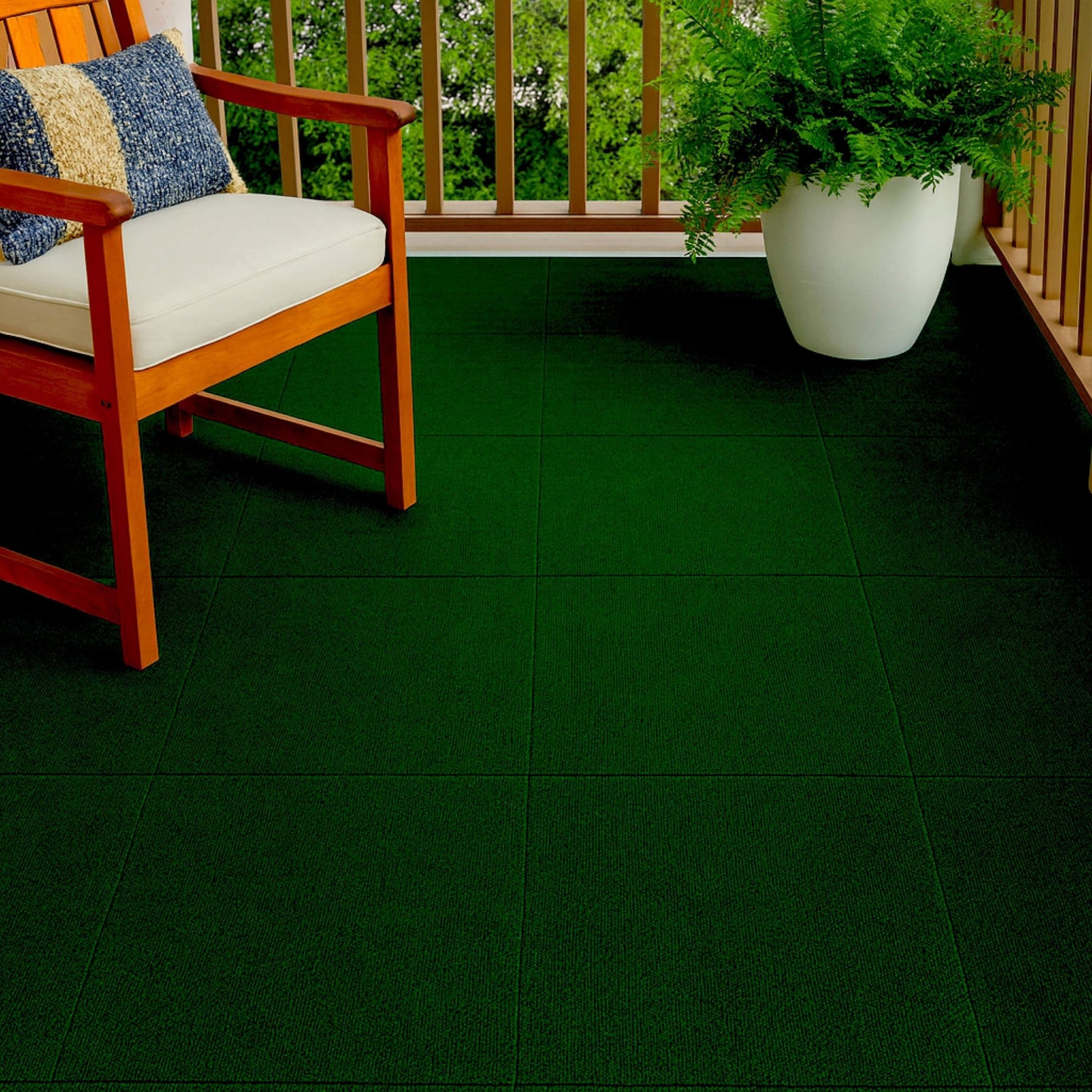 Mohawk Home Peel and Stick Carpet Tiles 24x24 Inch Indoor Outdoor Polyester, Stain Resistant, Easy DIY Install (15 Tiles, 60 Sq Ft,Emerald Green)
