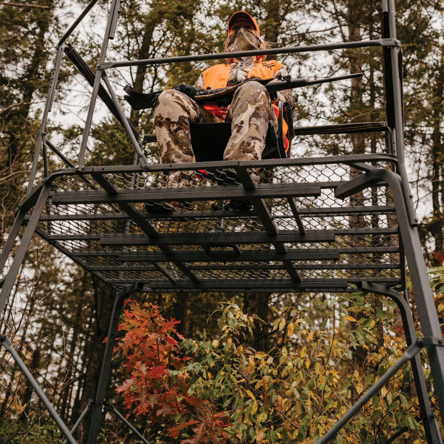 Rivers Edge® 12’ Shooting Platform, Oversized Platform, Adjustable Shooting Rail, Powder-Coated Steel, Unmatched Stability, RE402T