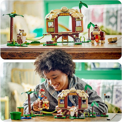LEGO 71424 Super Mario Donkey Kong Hut Expansion Set Construction Toy with 2 Characters Combine with Starter Pack for Kids Boys and Girls Ages 8 and Above