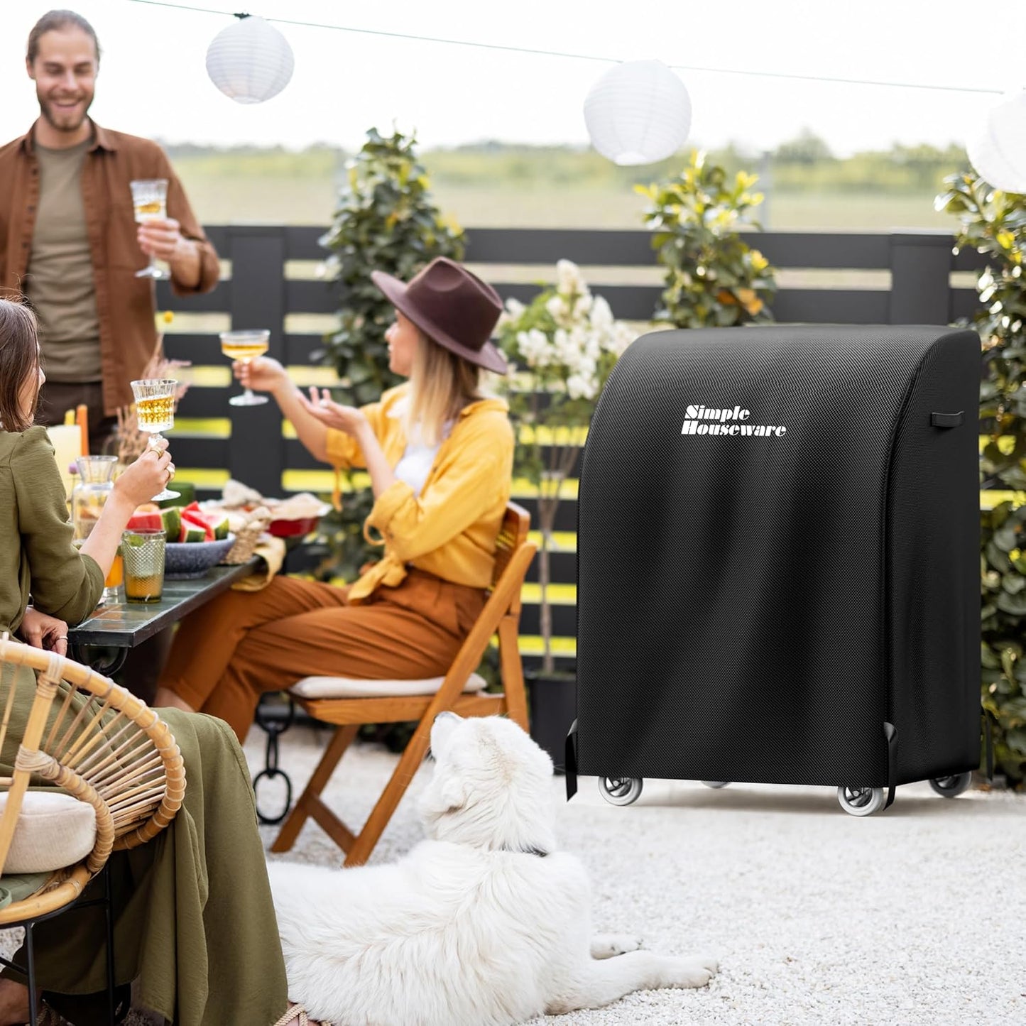 Simple Houseware 32-Inch Heavy-Duty BBQ Gas Grill Cover - Waterproof & Weather-Resistant 600D Polyester