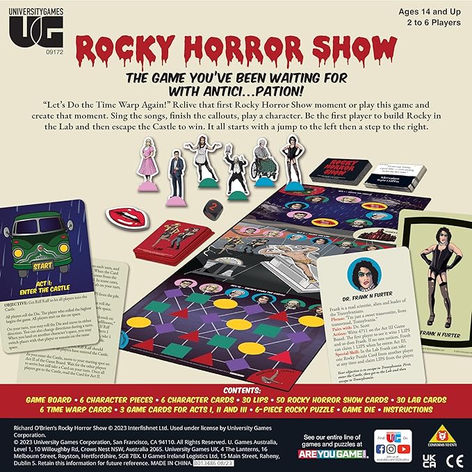 University Games Rocky Horror Show Party Game for Lovers of Rocky Horror Picture Show Ages 12 and Up