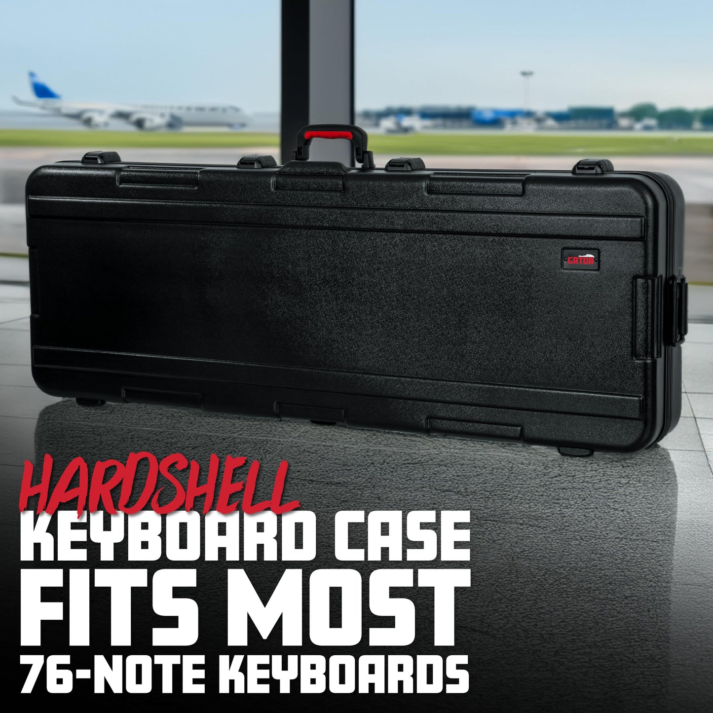 Gator Cases Frequent Flyer's Series Molded Flight Case for 76-Note Keyboards with TSA Approved Locking Latches and Recessed Wheels, (GTSA-KEY76)