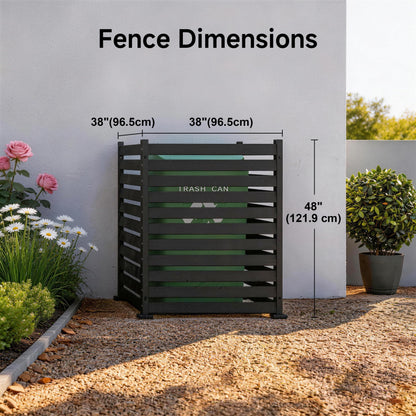Air Conditioner Fence 2 Panels, 38" W x 48" H HDPE Privacy Fence Panel, Outdoor Privacy Fence Screen with Metal Stakes, No Dig Pool Equipment Enclosure & Trash Can Enclosure for Backyard Patio