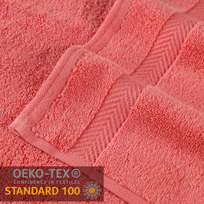 Superior Zero Twist | 100% Cotton Bathroom Towels Set - Super Soft & Absorbent | 6-Piece Coral Collection