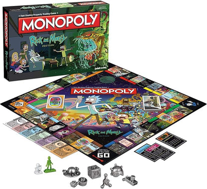 Monopoly Rick &amp Morty Board Game | Collectible Monopoly Game Based On Adult Swim Series Rick &amp Morty | Officially Licensed Rick &amp Morty Board Game