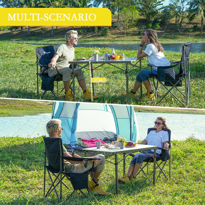 KingCamp Lightweight Compact Stable Aluminum Alloy Folding Roll 4-6 Person for Picnic, Camping, Barbecue and Party,Portable Multi-Functional Table with Carry Bag, Black/Silver_40.1"x27.6",4-5person