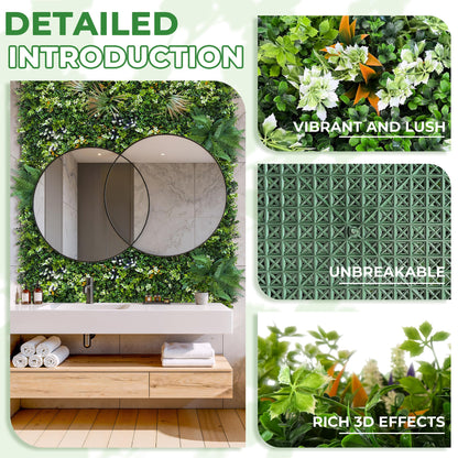 BHXCL Artificial Greenery Grass Wall Panels: 40x120 Inch UV-Anti Faux Boxwood Roll Panels,Indoor and Outdoor Ivy Plant Privacy Fence Screen for Balcony,Garden, Patio Decor