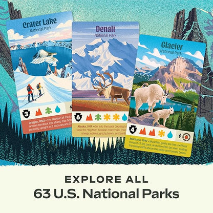 Keymaster Games Parks (2nd Edition) | Summit Deluxe | Beautiful Strategy Game for Families Adults Kids or Solo | Explore Nature and Outdoors by Hiking US National Parks | Ages 10+ | 1-5 Players