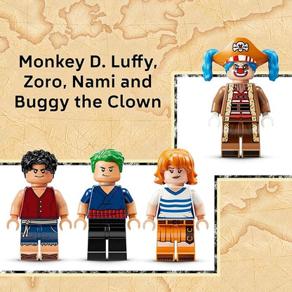 LEGO ONE Piece Buggy The Clown’s Circus Tent Building Blocks - Creative Building Toy for Boys &amp Girls 8+ - 4 Toy Figures &amp Playset for Pretend Play - Gift Idea for Birthdays &amp Anime Fans