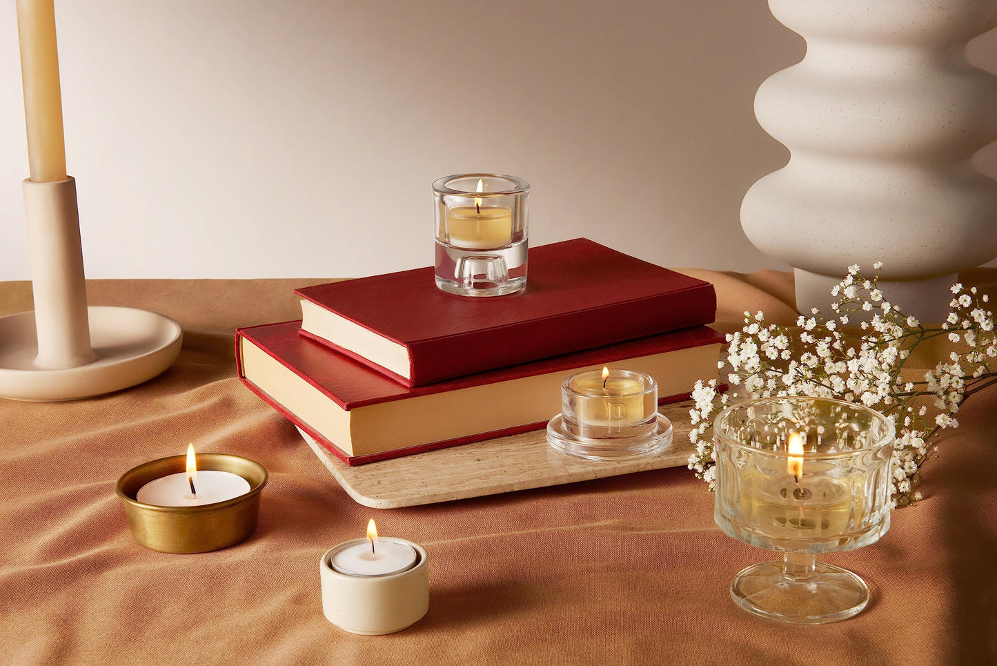 BOLSIUS 48 Unscented Tea Lights in Clear Cups - 8 Burn Hours - Premium European Quality - Consistent Smokeless Flame - 100% Cotton Wick - Dinner, Wedding, Party, Spa, Church, & Home Décor Tealights