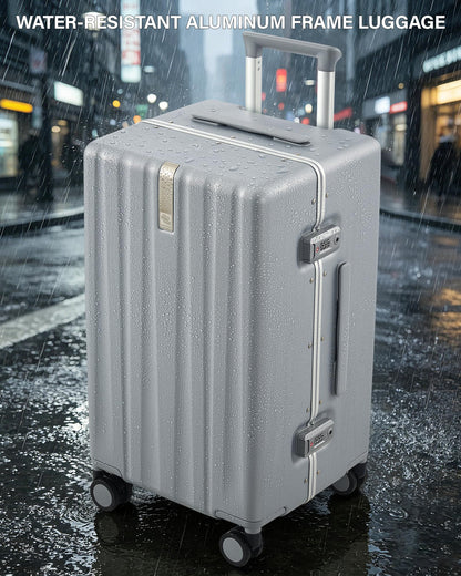 Hanke Premium 20 Inch Zipperless Carry-On Luggage, Aluminum Frame Hard Shell PC Suitcase with TSA Lock, Water-Resistant, 8 Quiet Spinner Wheels for Short Business Trips & Weekend Getaways（Grey）