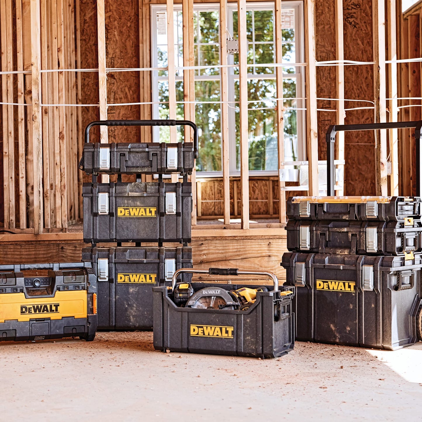 DEWALT TOUGHSYSTEM Tool Storage L-Cart Carrier with Heavy Duty Wheels (DWST08210)