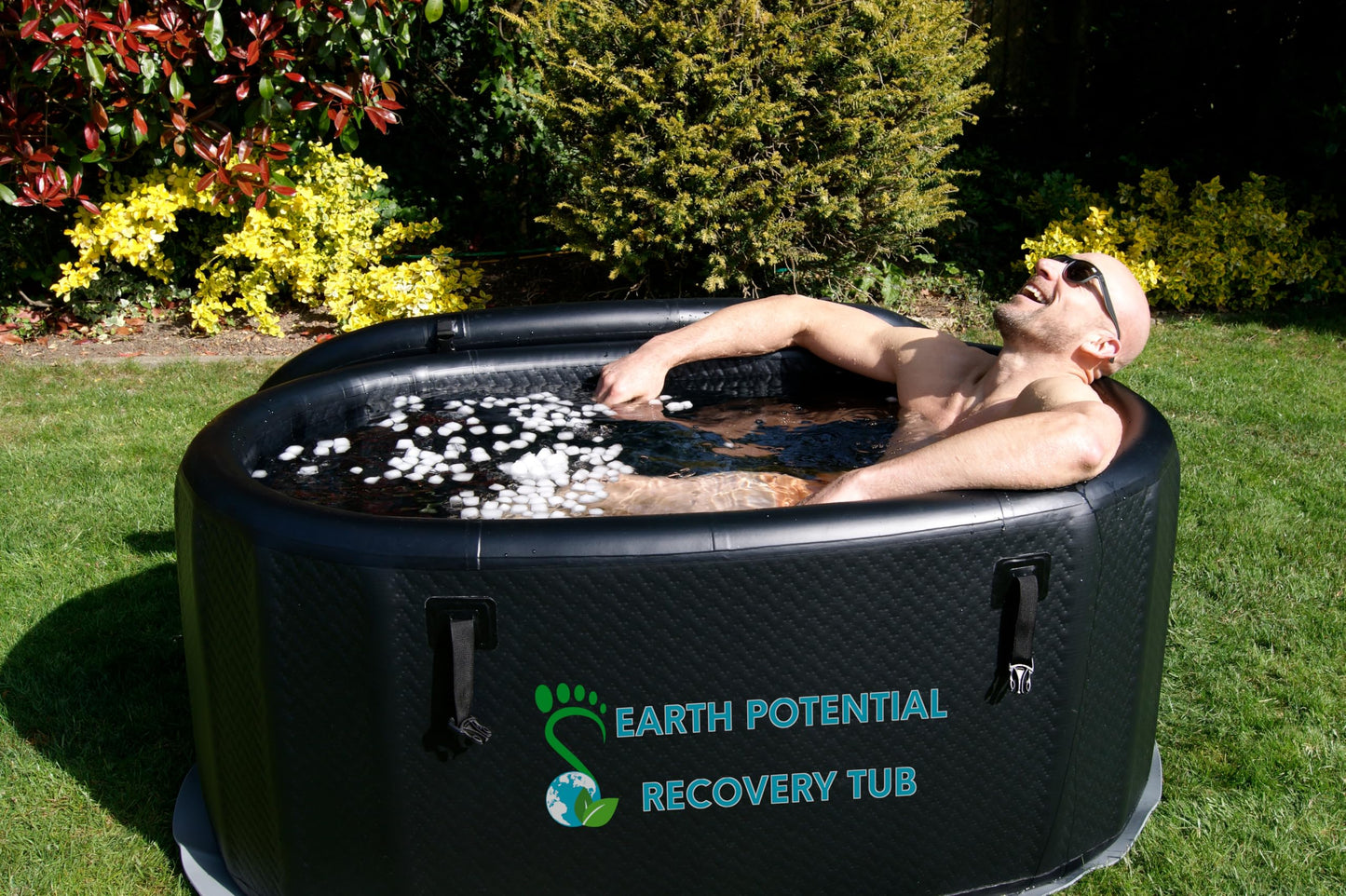 Recovery Tub – XL Inflatable Ice Bath for Cold Water Therapy & Muscle Recovery | Durable, Leak-Proof Cold Plunge Tub for Athletes | Ice Plunge Bath with Chiller Connections | Insulated Cover