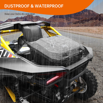 CUSAUTV 96L Rear Storage Cargo Box for Maverick R, Waterproof Bed Tool Rear Trunk Box Compatible with Can Am Maverick R X RS 2024+ Accessories Replace #715007182