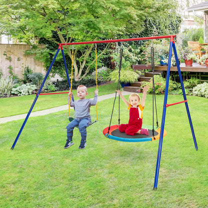 INFANS Swing Stand, 550 lbs Heavy Duty Metal Swing Frame, Extra Large A-Frame Swing Stand for Kids and Adult Indoor Outdoor Activity Backyard Playground