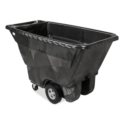 Rubbermaid Commercial Products Tilt Dump Truck/Trash Cart/Garbage Collection/Recycling, 850 lbs 1/2 Cubic Yard Heavy Load Capacity with Wheels, Black, Office/Warehouse/Facility Management