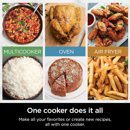 Ninja Combi Multicooker - 14-in-1 Air Fryer & Oven for Quick Meals in 15 Mins | Stainless Steel, 3 Accessories