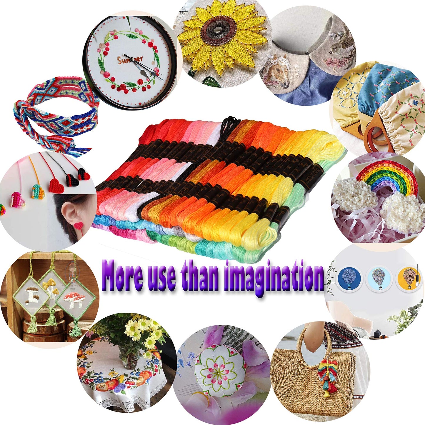 122 skeins Embroidery Floss - Embroidery Thread - Friendship Bracelet String for Cross Stitch, Hand Embroidery, String Art