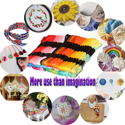 122 skeins Embroidery Floss - Embroidery Thread - Friendship Bracelet String for Cross Stitch, Hand Embroidery, String Art