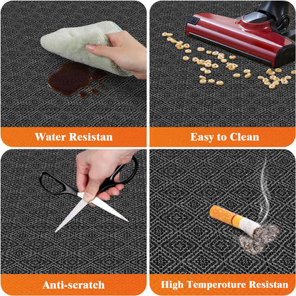 KMAT Office Chair Mat, 36x48in Heavy Duty Hardwood/Tile Floor Protector, Floor Mat Computer Desk Mat for Rolling Chairs, Work, Study, Office, Black