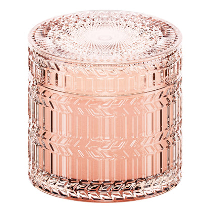 HIDDEN LABEL Sandalwood Rose Scented Candle, 7.4 oz Soy Wax Wood Wick Candle, 55Hours Clean Burn,Pink Decorative Jar Candle for Home, Bedroom, Bathroom, Gifts for Women