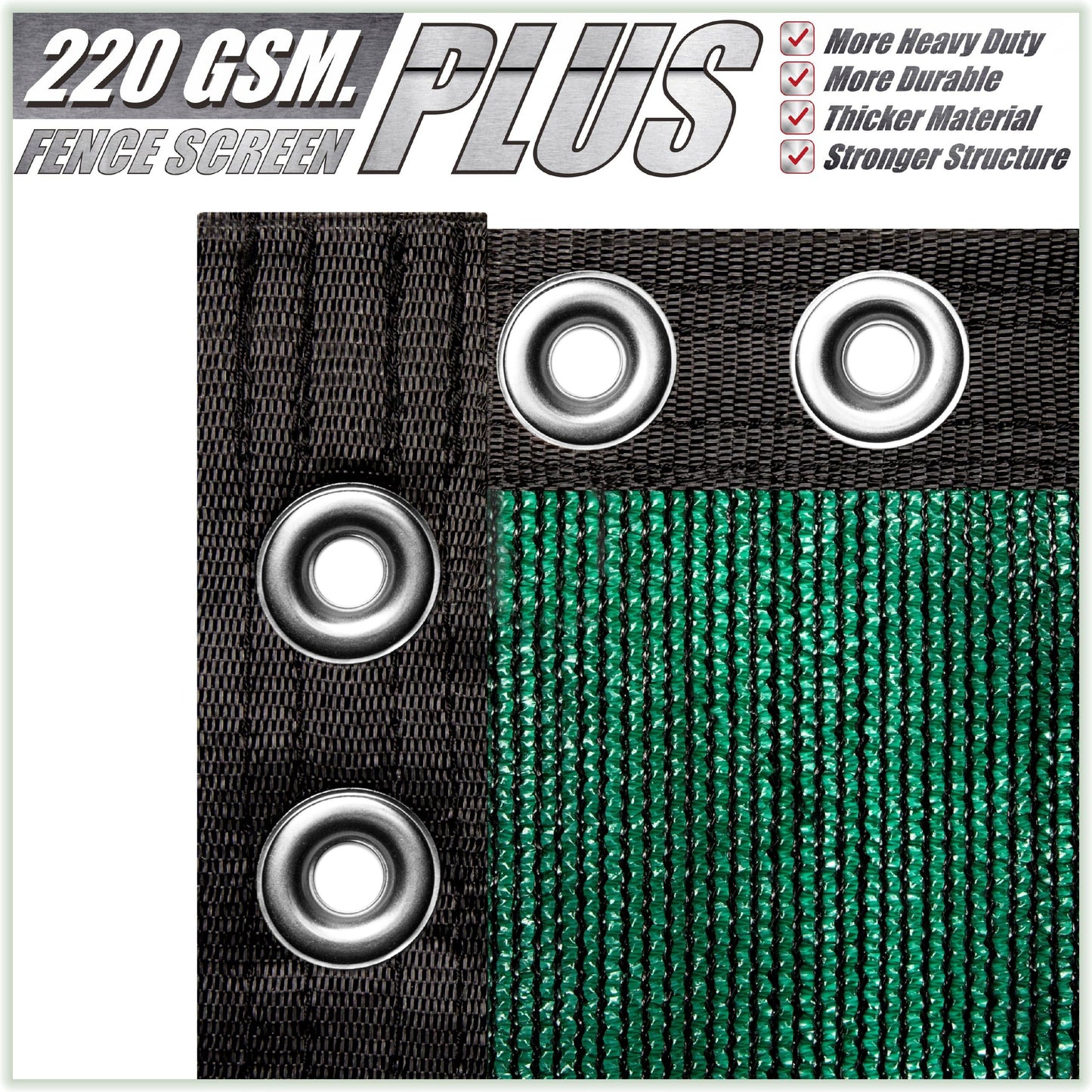 ColourTree Plus Fence Privacy Screen Mesh Cover, Commercial Grade 220 GSM,Heavy Duty Perfect for Outdoor Back Yard