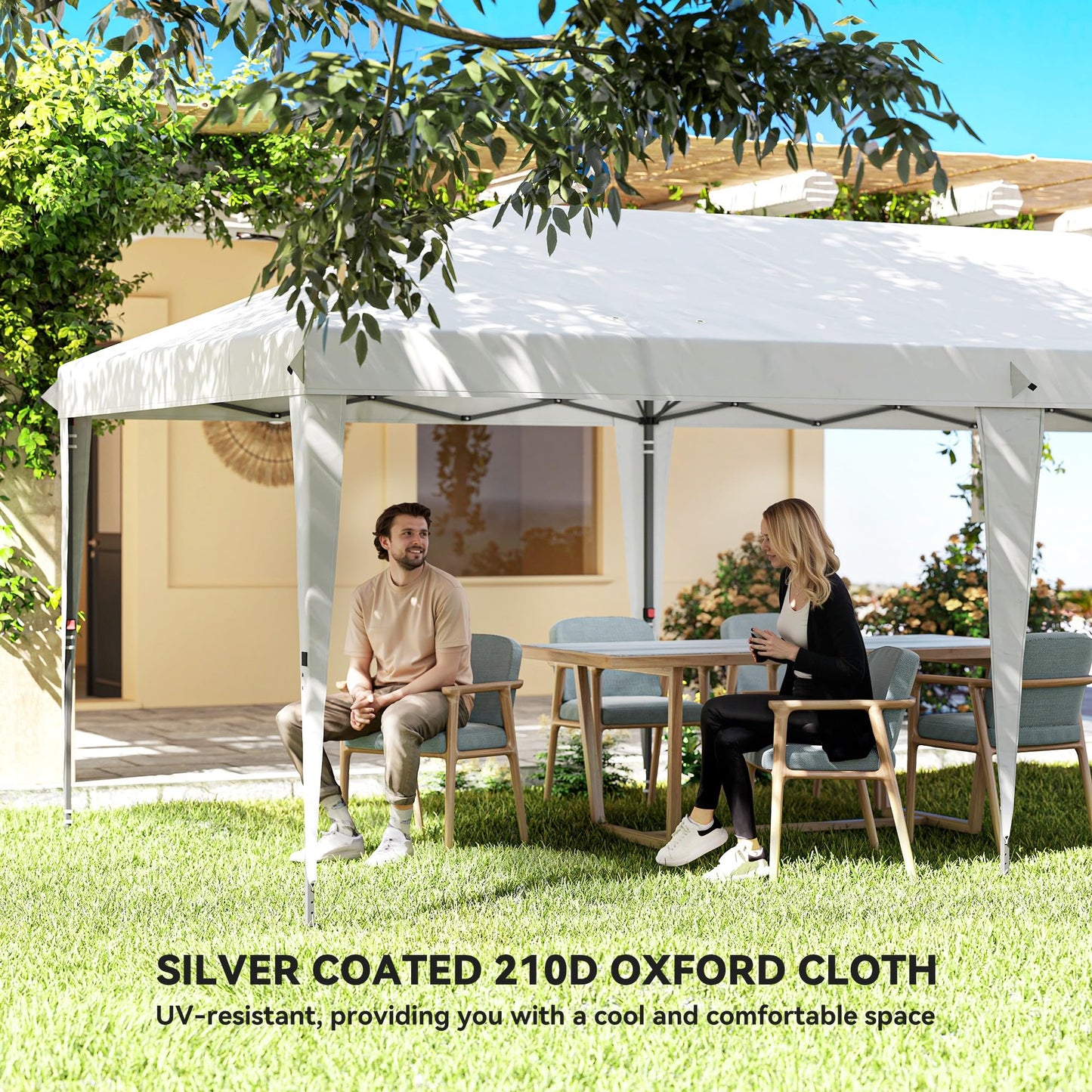 Outsunny 10' x 20' Pop Up Canopy Tent with 4 Sidewalls, Outdoor Portable Instant Canopy Shelter for Parties, Outdoor Instant Gazebo with Carry Bag for Garden, Patio, White