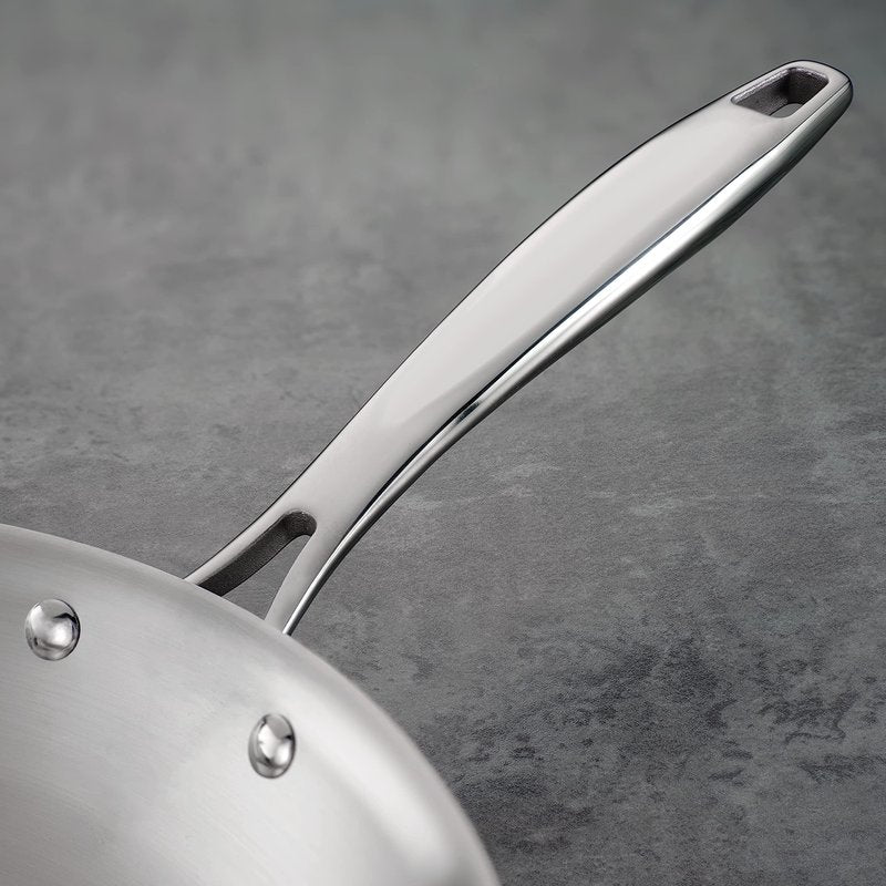 Tramontina Signature Tri-Ply Clad Stainless Steel 12-Inch Large Frying Pan, Induction-Ready Skillet, Dishwasher-Safe, NSF-Certified, Made in Brazil