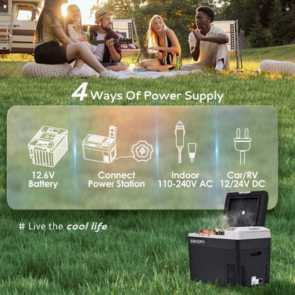 EUHOMY 12 Volt Refrigerator, 32QT(30L) PortableRefrigerator, Car Fridge Usable Battery, CarRefrigerator 12/24V DC 110-240V AC, Portable Freezer for Camping, Travel, Truck, Outdoor