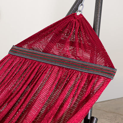 Best Home Fashion Portable Hammock with Collapsible Steel Stand, 600 lbs Capacity, No Tools Assembly, Carrying Bag Included, Perfect for Indoor Outdoor Backyard Patio Camping Beach, 2 Person, Red