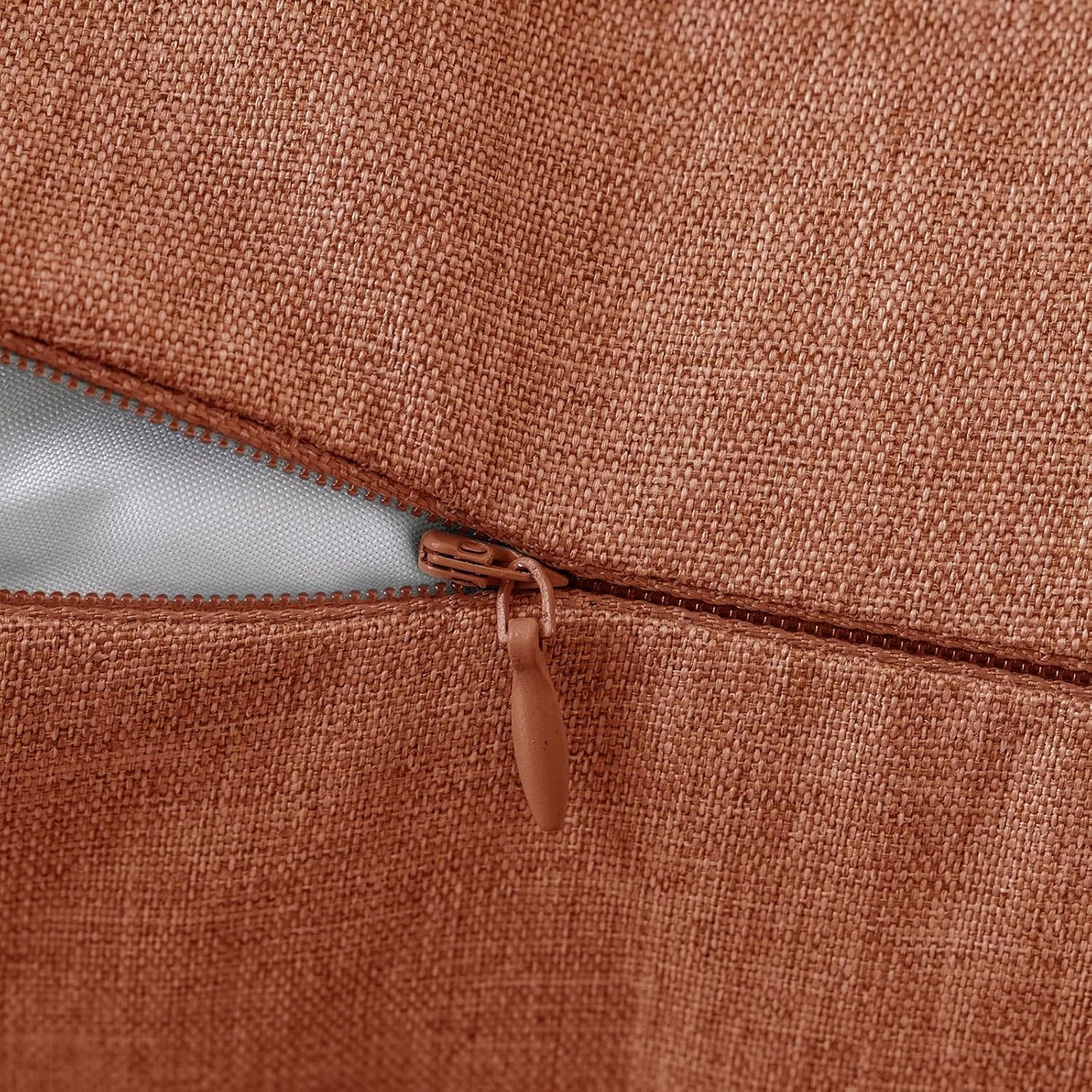 MIULEE Decorative Outdoor Throw Pillow Covers - Waterproof Faux Linen Cushions | 24x24 Inch Rust - Perfect for Summer Patio & Garden