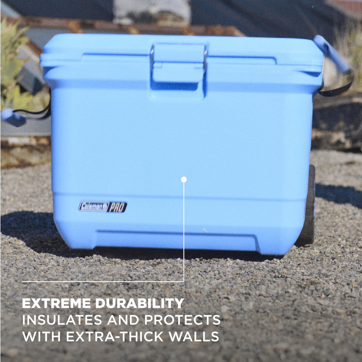 Coleman Pro Heavy-Duty 55qt Wheeled Ultra-Light Premium Hard Cooler, Extra-Thick Insulation Keeps Ice up to 5 Days, 92-Can Capacity, Heavy-Duty Wheels