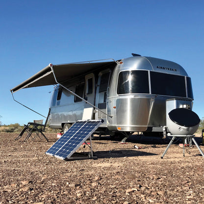Go Power GP-PSK-130 130W Portable RV Solar Panel Kit - Folding Solar Panels with 10 Amp Controller, Adjustable Legs, Battery Clamps, Nylon Case for Camping, Boat & Off-Grid Use