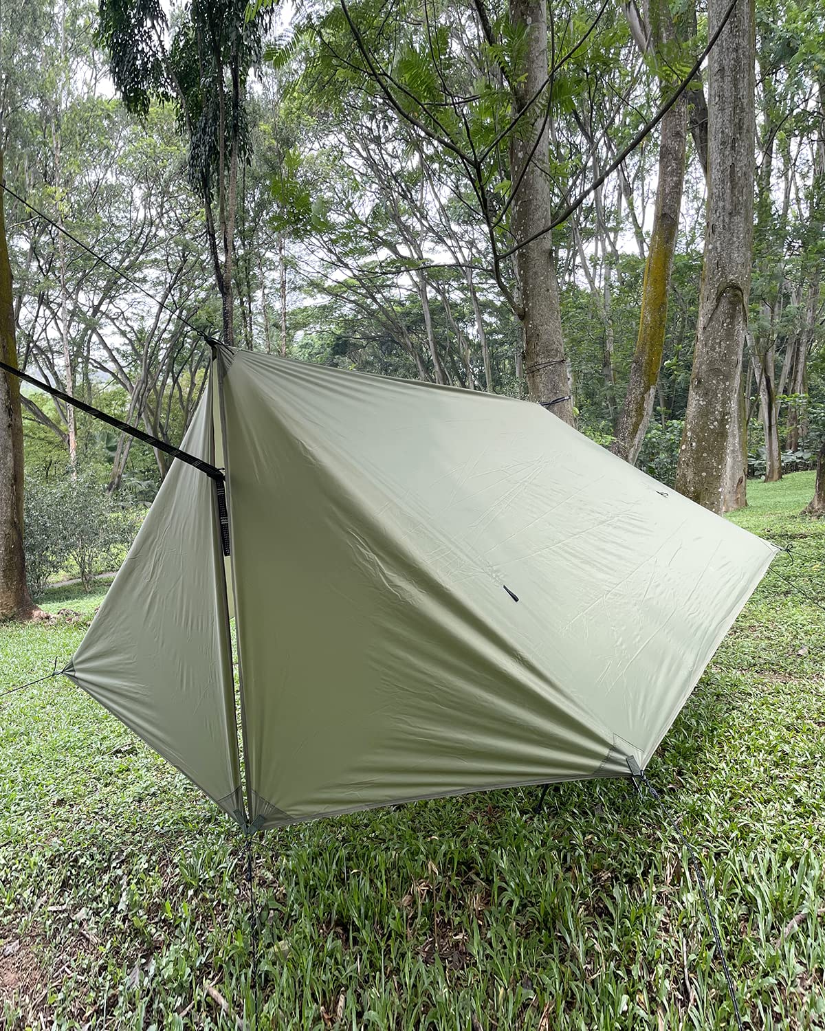 Sunyear All-Season Camping Hammock Shelter System - Complete Kit with Unique Trapezoid Hammock (Double, 500lbs Capacity) and 11ft Waterproof Rain Fly Tarp with Doors