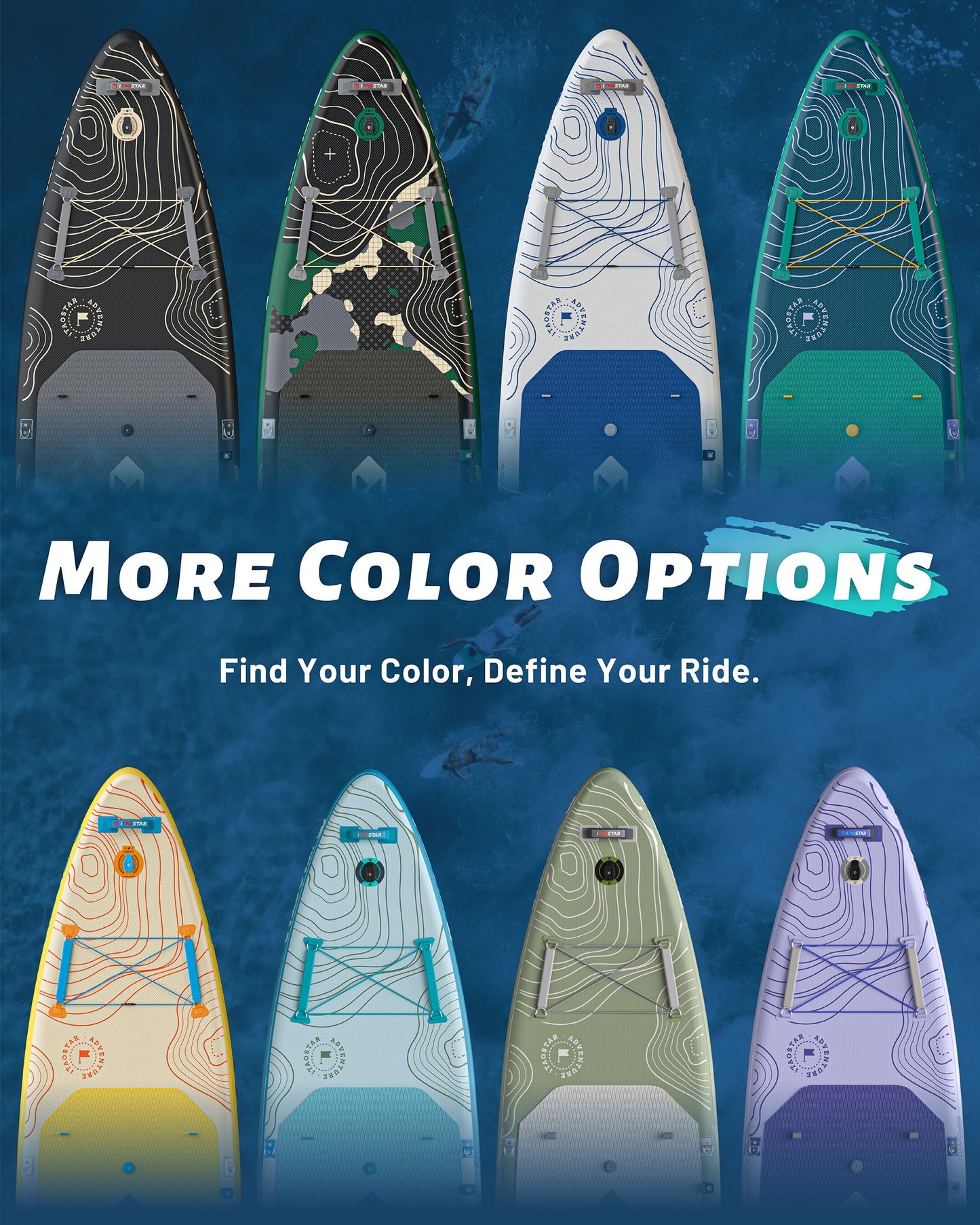 iTAOSTAR Adventure 12' × 35" Inflatable Stand Up Paddle Board with Seat, Extra Wide SUP Board with 5 Fins Stable Design for Adults, Youth, All Skill Levels, Lakes, Oceans & Fishing