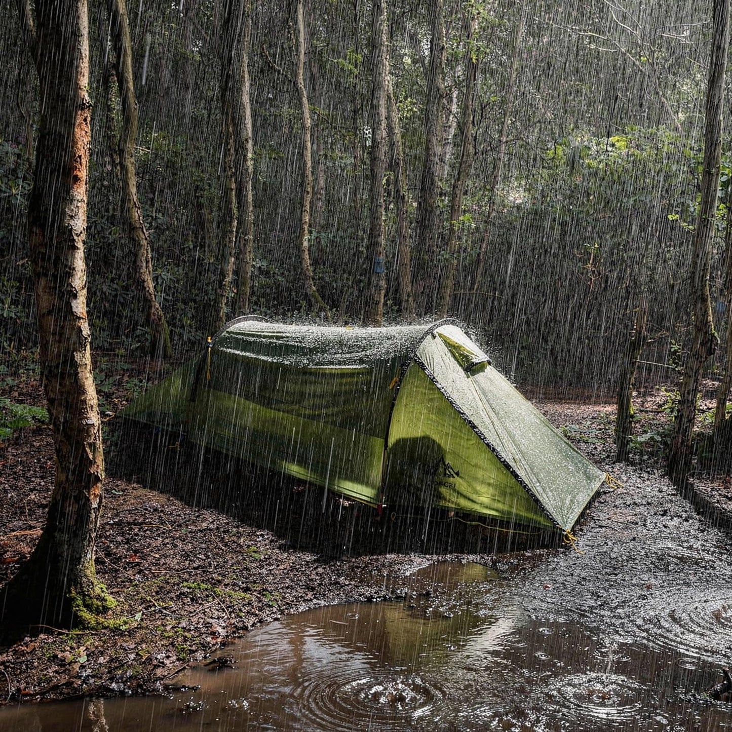 Night Cat Ultralight Tunnel Tent: Waterproof Lightweight Two People Backpacking Tent for Outdoor Camping Hiking Trekking with Double Layers Aluminum Poles and Footprint 2 Persons Green