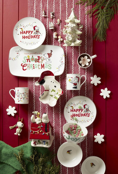 Lenox 896325 Snoopy Christmas Mugs, Set of 4