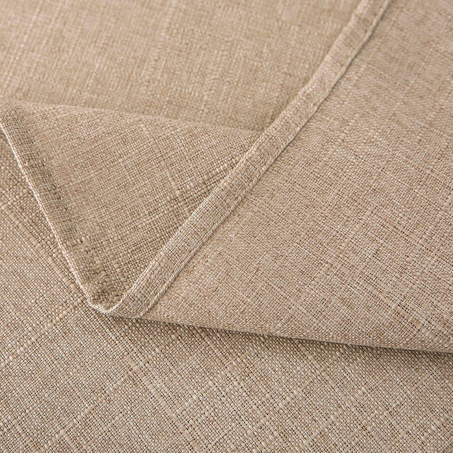 NLMUVW 48 Inch Square Linen Tablecloth - Burlap Textured Table Cloth Water Resistant Farmhouse Decorative Table Cover for Dining Kitchen Card