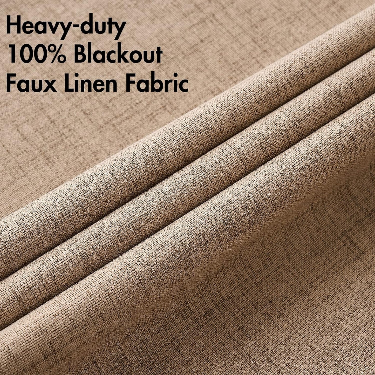 MIULEE Blackout Linen Textured Curtains - Thermal Insulated Room Darkening Drapes | Copper Brown, 42 x 63 Inch (2 Panels)