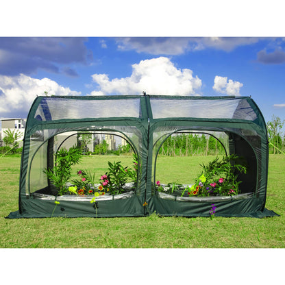 porayhut Pop Up Greenhouse Cover Flower House Mini Gardening Plant Flower Sunshine Room,Backyard PVC Cover for Cold Frost Protector Gardening Plants（98''Long Tunnel Greenhouse Tent ）