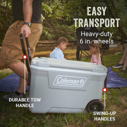 Coleman 316 62QT WHL 5859 Cooler Bundle with Quad Camping Chair and Built-in 4 Can Cooler