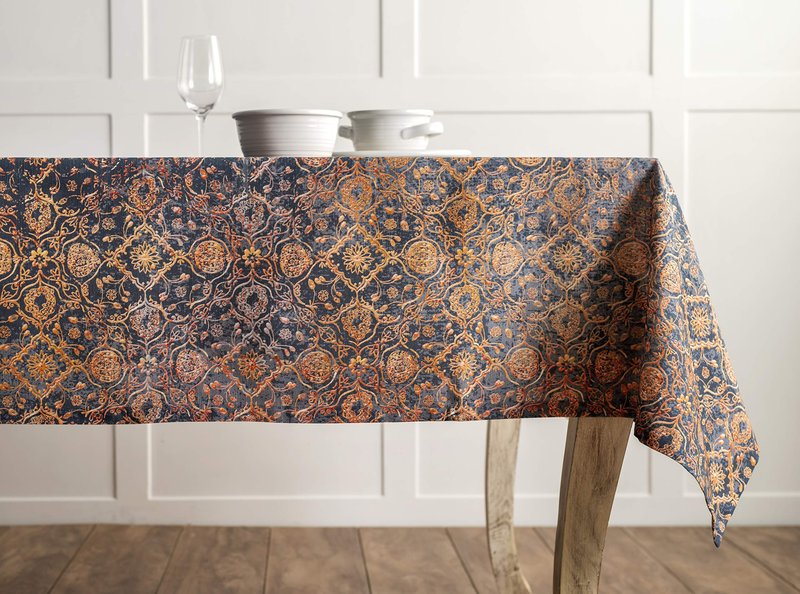 Maison d' Hermine Table Cloth Rectangle Table 100% Cotton 54 x 72 Inches Fall Tablecloth Reusable Everyday Use for Thanksgiving Christmas Decorations Dining Farmhouse Party (Imperfection)