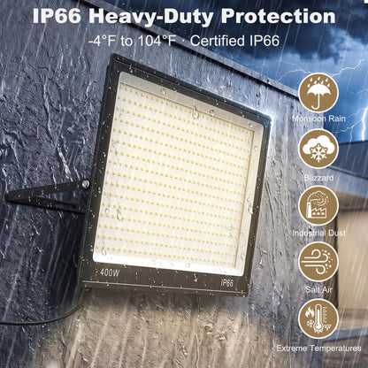 XXBSAZ 500W LED Flood Light 75000LM, Commercial Outdoor Stadium Light, IP66 Waterproof, High Mast Parking Lot Lighting, 5000K Daylight, AC85-277V