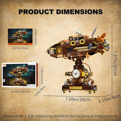 Building Toys Set Deep Sea Steamship Buildings Blocks for Adults Teens 14+ Creative Model Building Kits Birthday Home Office Decoration 740PCS