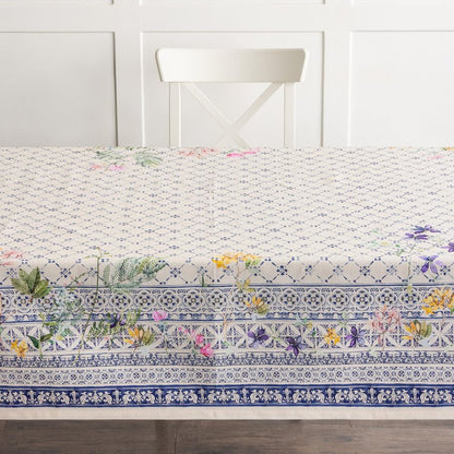 Maison d' Hermine Table Cloth Rectangle Table 100% Cotton 60 x 90 Inches Tablecloth Reusable Decorative for Dining Kitchen Room Farmhouse Home Gifts for Mothers Day Spring Summer - Faience