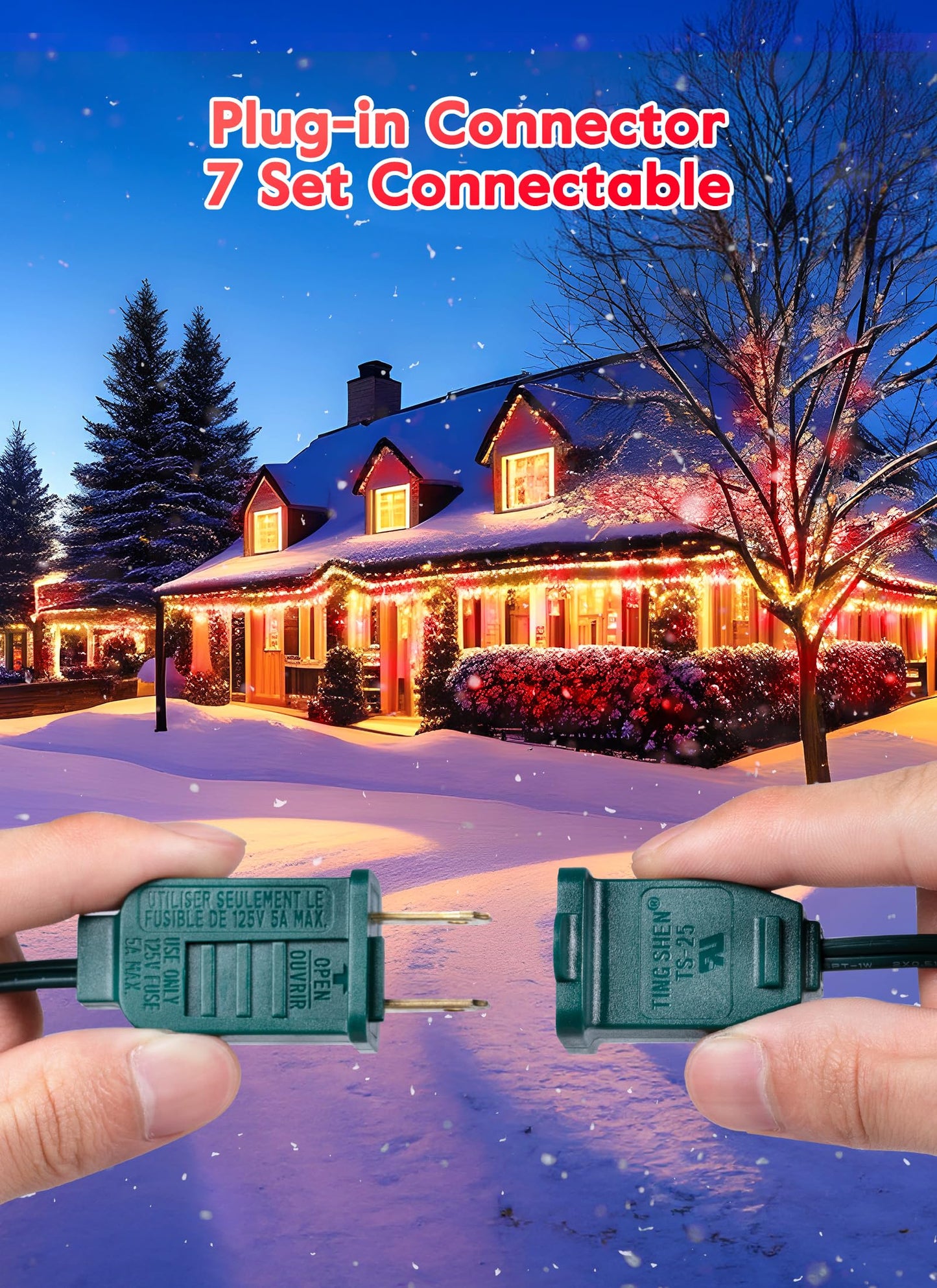 Minetom C9 Christmas String Lights, 200 LED, 200 FT, Red and Warm White, Waterproof, UL Certified, Model GYPI-O200LAU