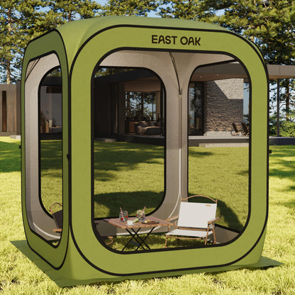 East Oak Screen House Tent Pop-Up, Portable Screen Room Canopy Instant Screen Tent 6 x 6 FT with Carry Bag for Patio, Backyard, Deck & Outdoor Activities, Dark Green