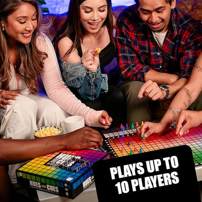 HUES and CUES - Vibrant Color Guessing Board Game for 3-10 Players Ages 8+ Connect Clues and Guess from 480 Color Squares